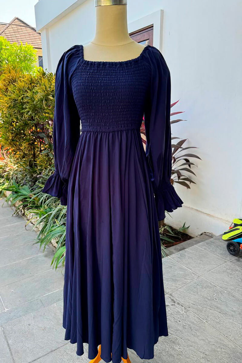 Платье Вринда (цвет темно-синий, длина миди) - съемочный образец