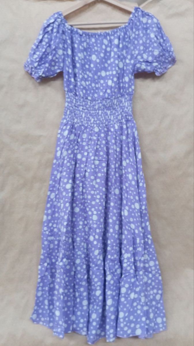 Эксклюзив Платье Парвати фиолетовый горох #2 (длина миди)