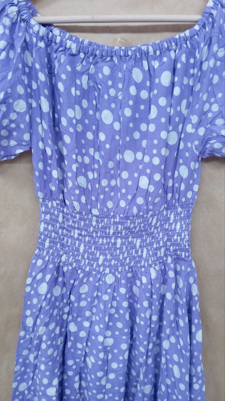 Эксклюзив Платье Парвати фиолетовый горох #2 (длина миди)