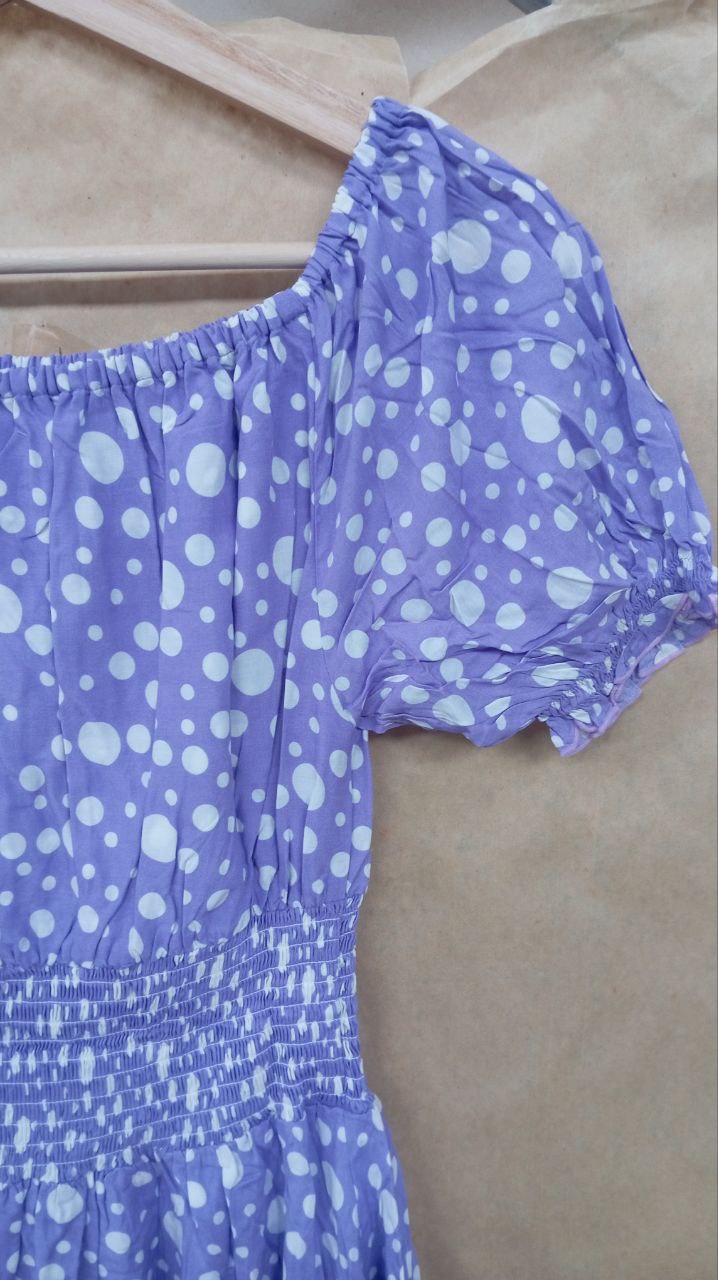 Эксклюзив Платье Парвати фиолетовый горох #2 (длина миди)