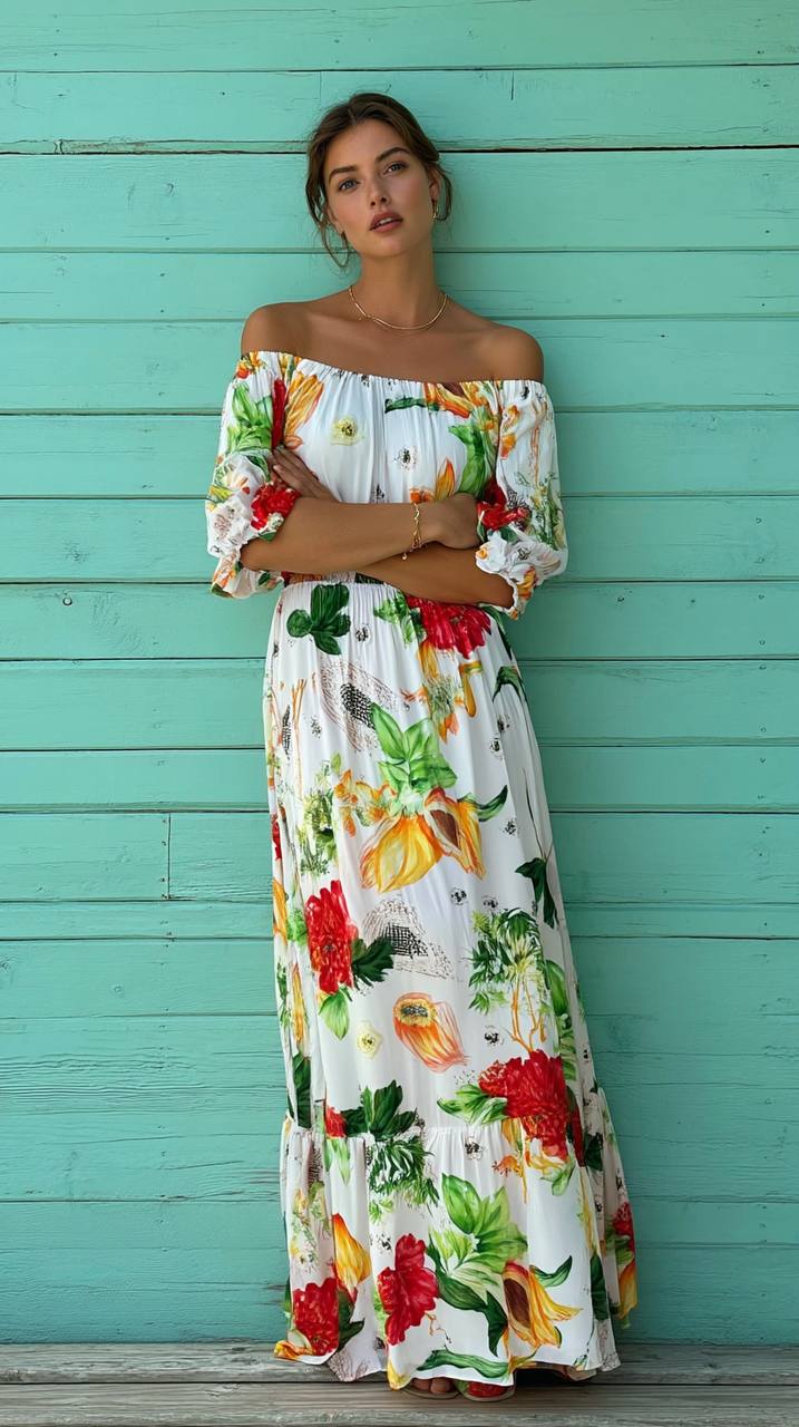 Платье Парвати папайя (длина макси)